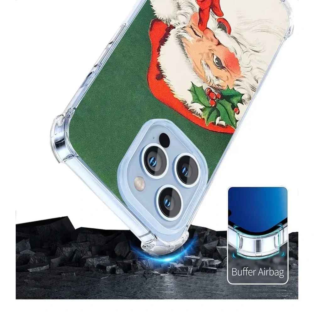 Santa Claus Design Phone Case - Green and Red & Cream and Red set of 2